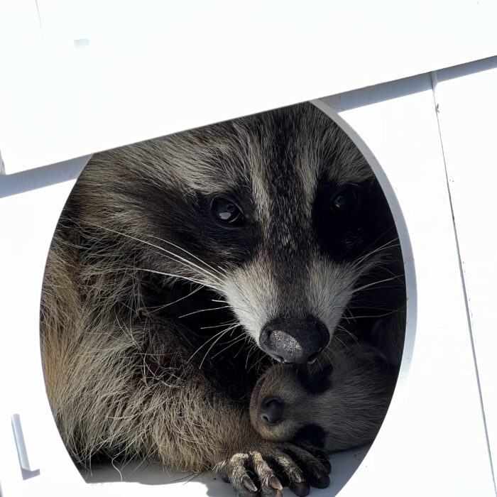 Mother Raccoon & Baby In Our Box
